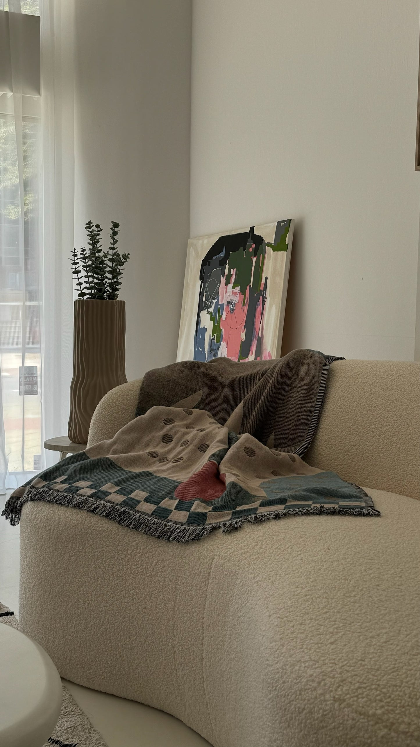 Marine Couch Throw - 100% cotton, jacquard couch throw with contemporary pattern tones, different on each side