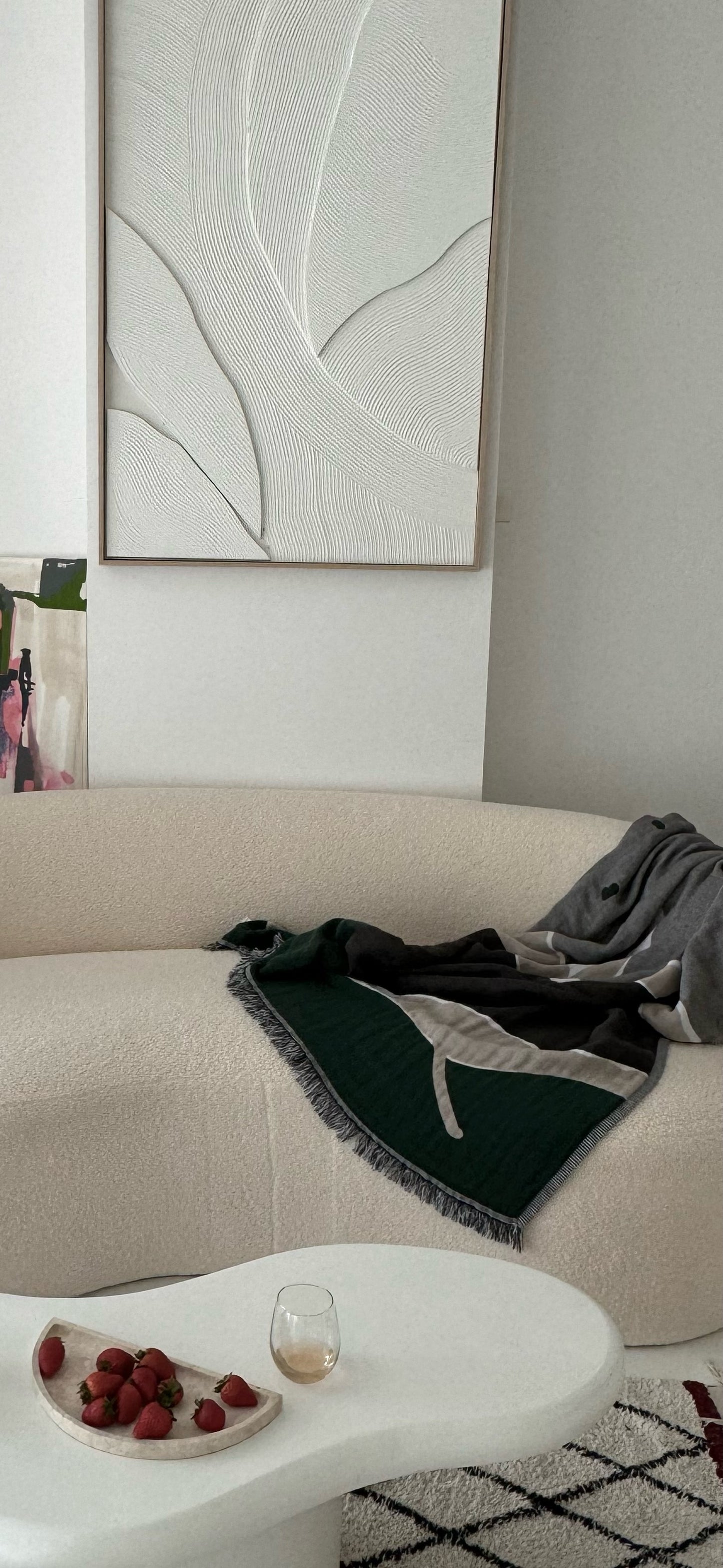 Contemporary Couch Throw - 100% cotton, jacquard couch throw with contemporary pattern tones, different on each side