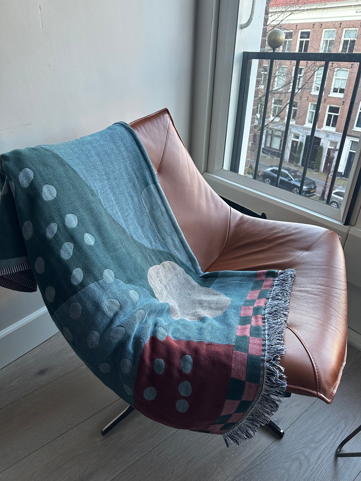 Marine Couch Throw - 100% cotton, jacquard couch throw with contemporary pattern tones, different on each side