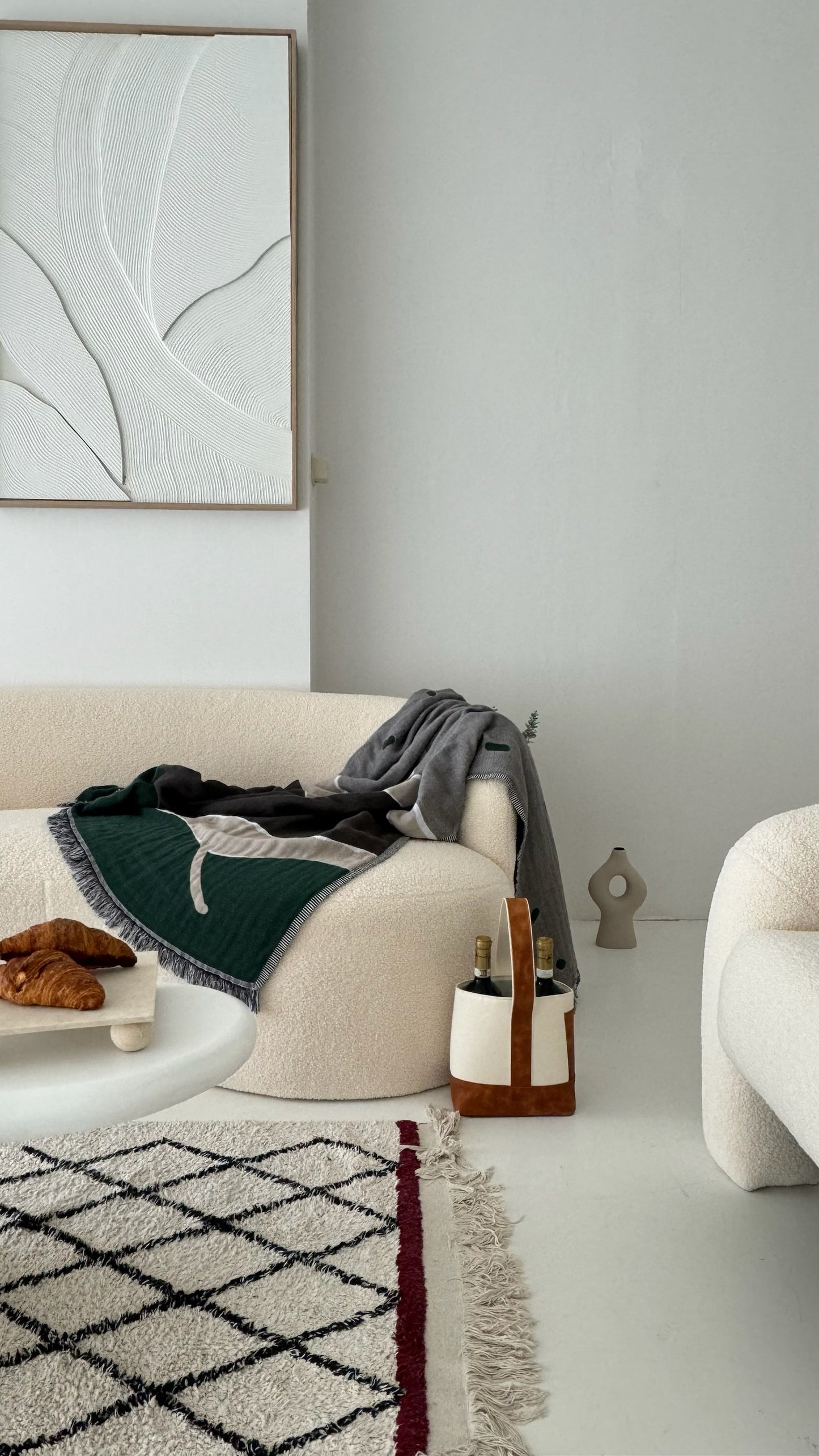 Contemporary Couch Throw - 100% cotton, jacquard couch throw with contemporary pattern tones, different on each side