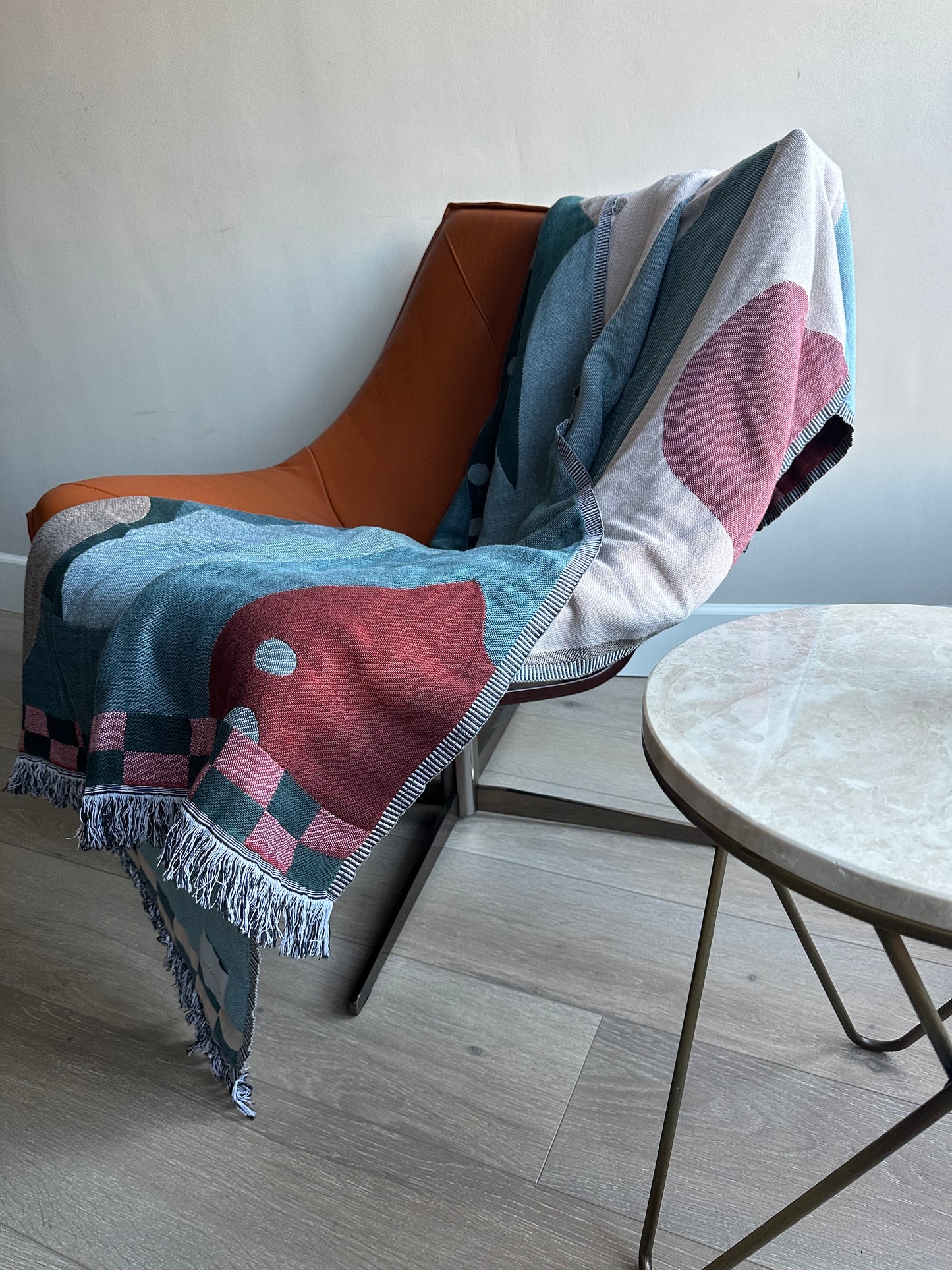 Marine Couch Throw - 100% cotton, jacquard couch throw with contemporary pattern tones, different on each side