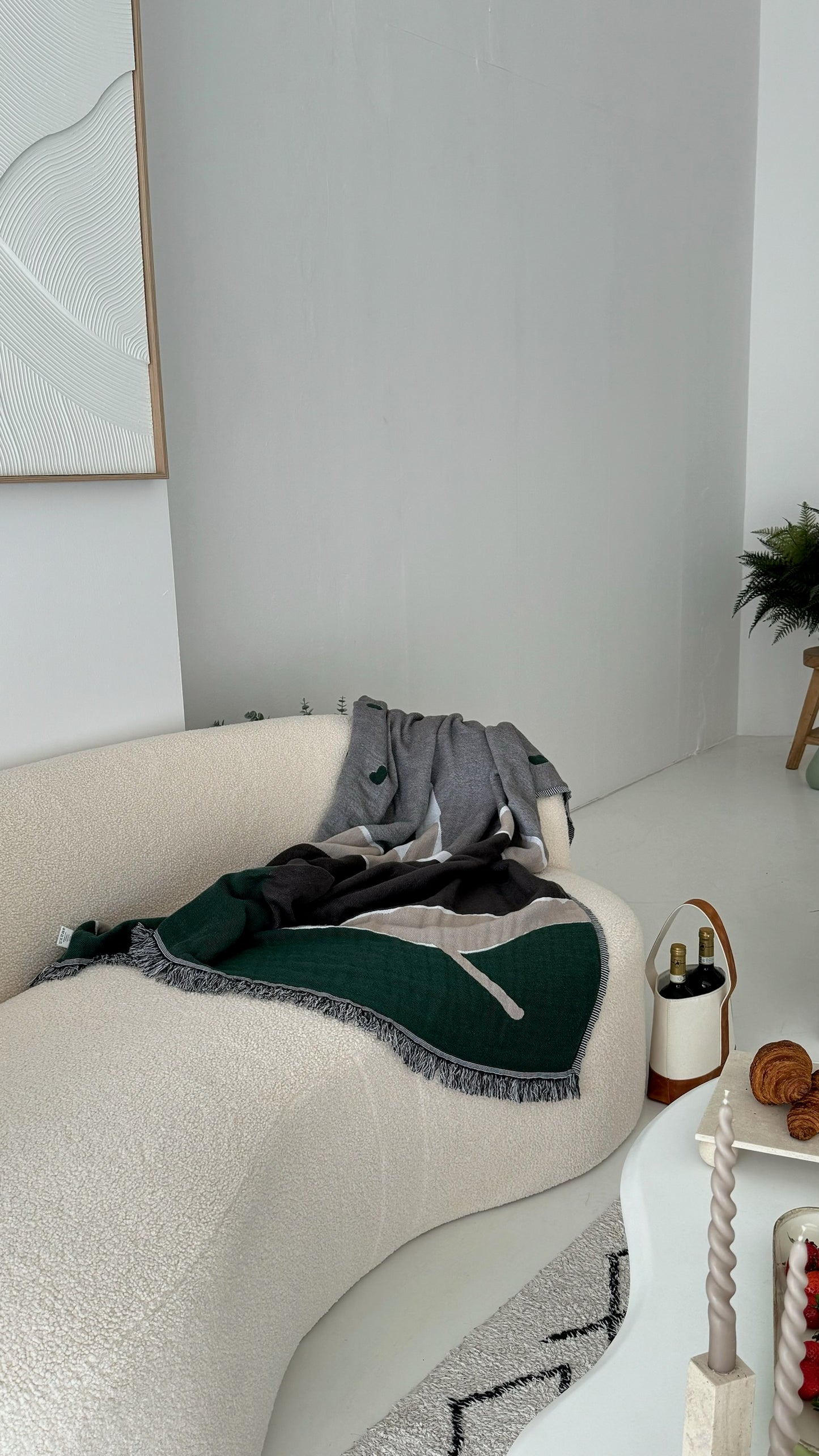 Contemporary Couch Throw - 100% cotton, jacquard couch throw with contemporary pattern tones, different on each side