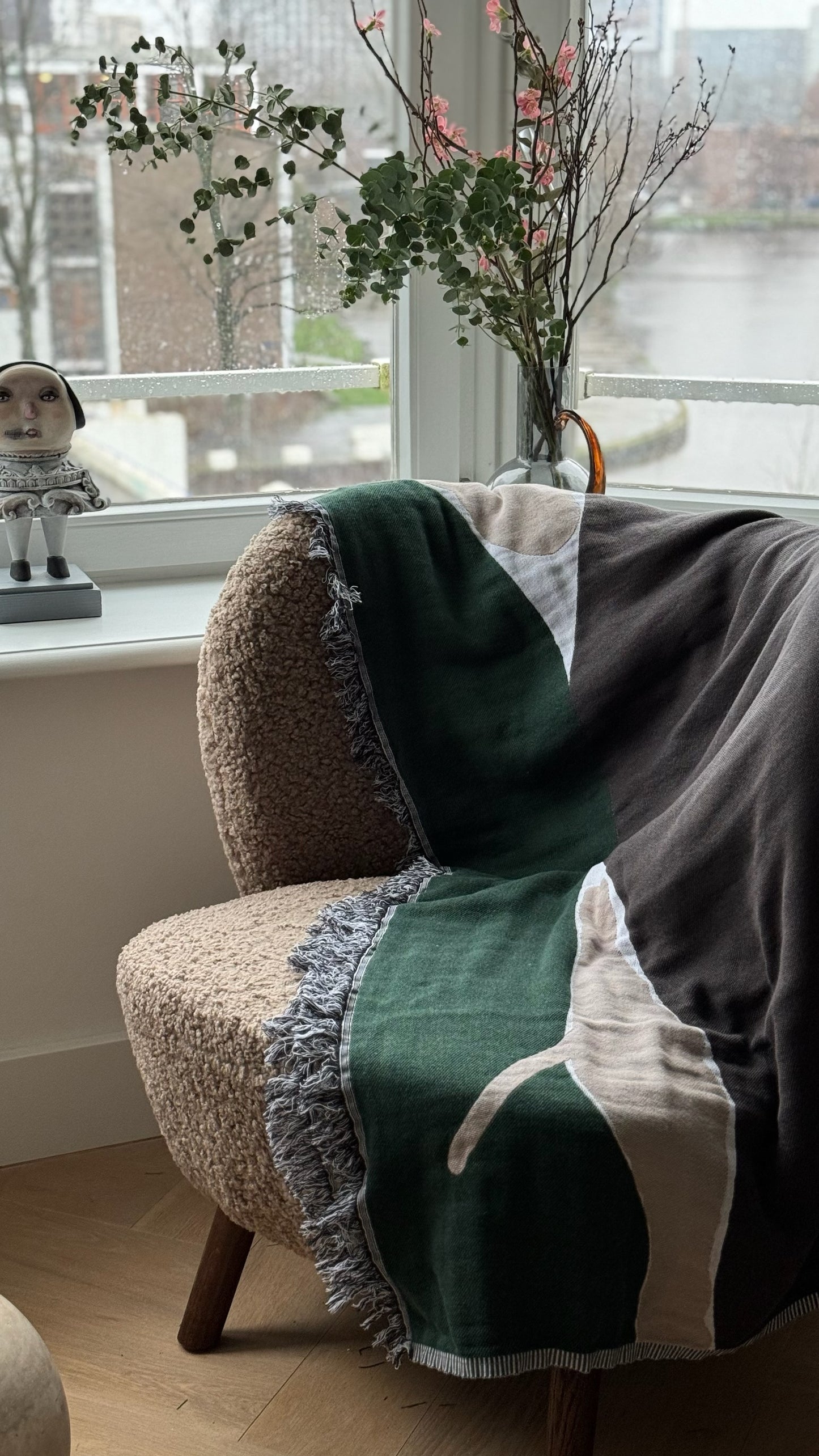 Contemporary Couch Throw - 100% cotton, jacquard couch throw with contemporary pattern tones, different on each side