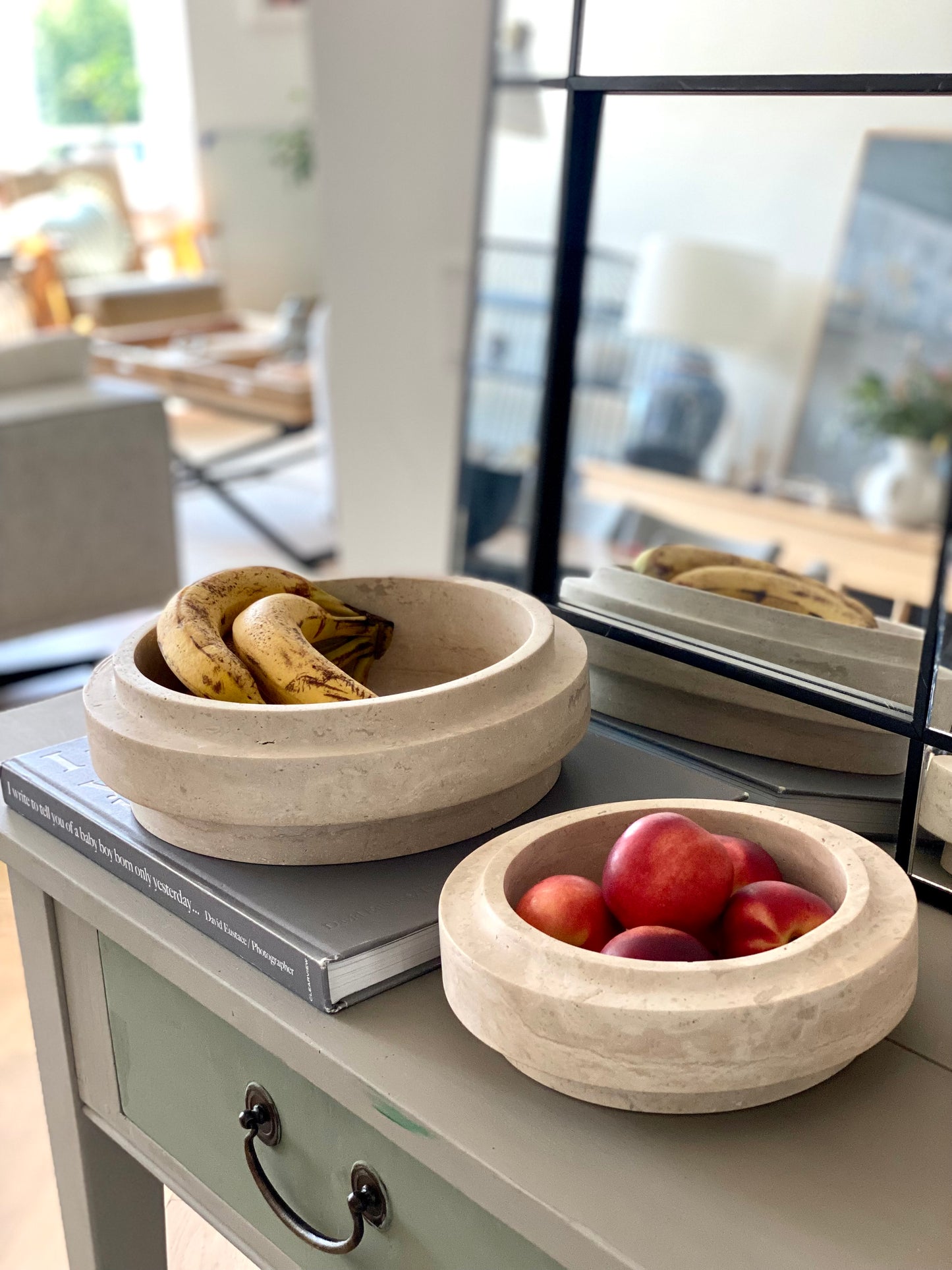 Troy Travertine Bowl - Medium