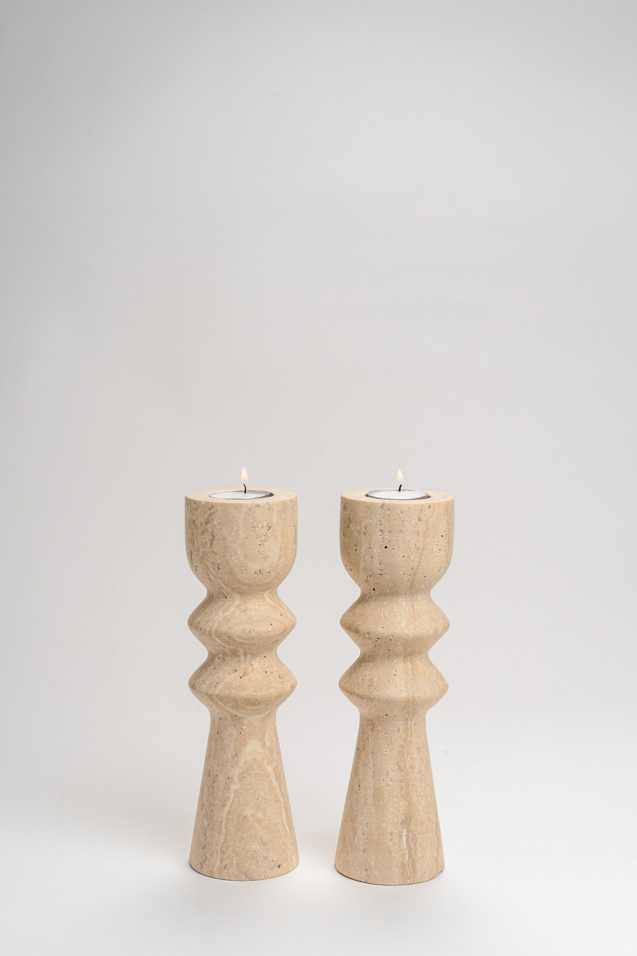 Cappadocia Travertine Candle Holder - Tall