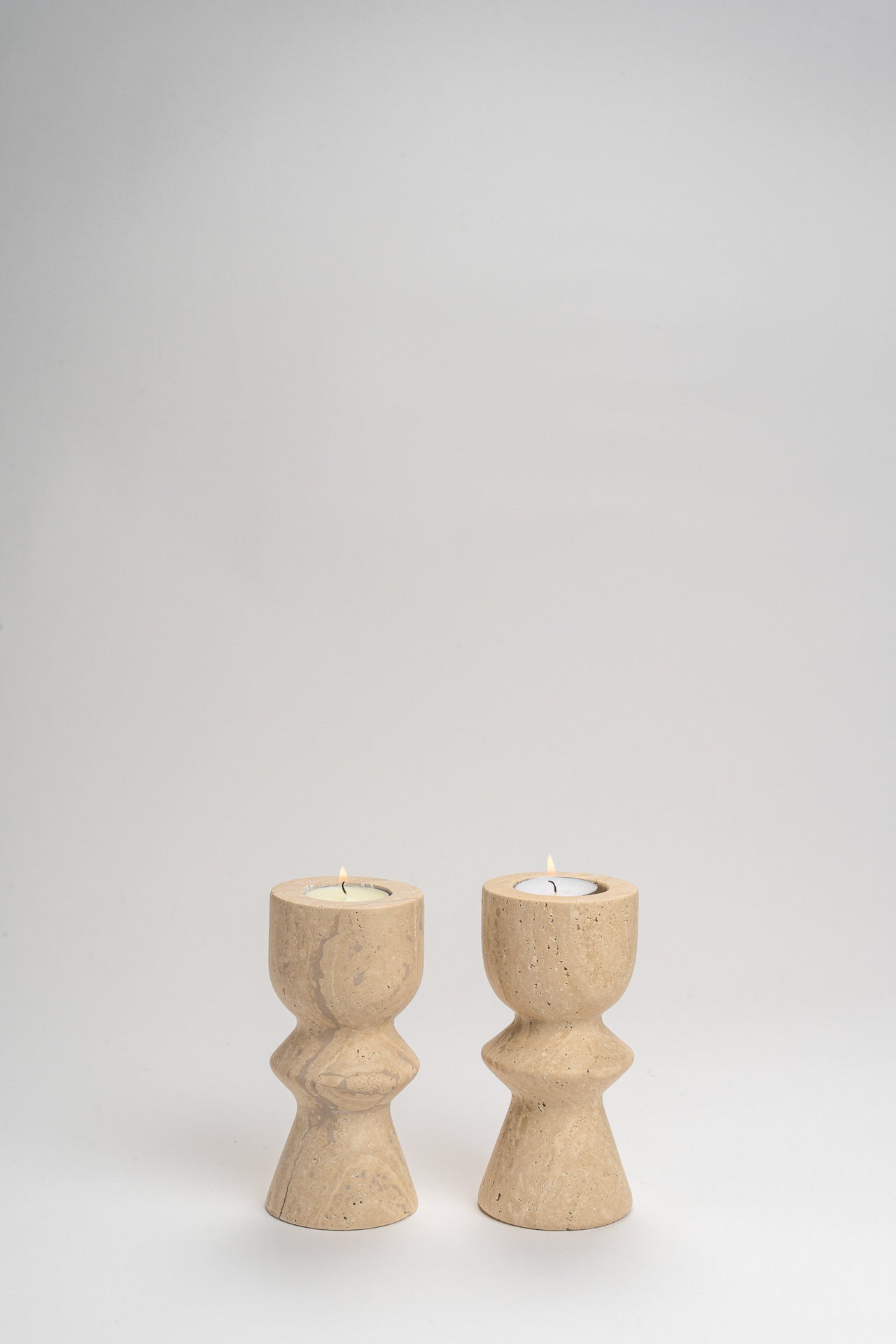 Cappadocia Travertine Candle Holder - Short