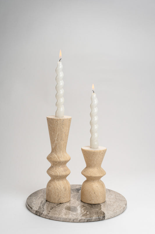 Cappadocia Travertine Candle Holder - Short
