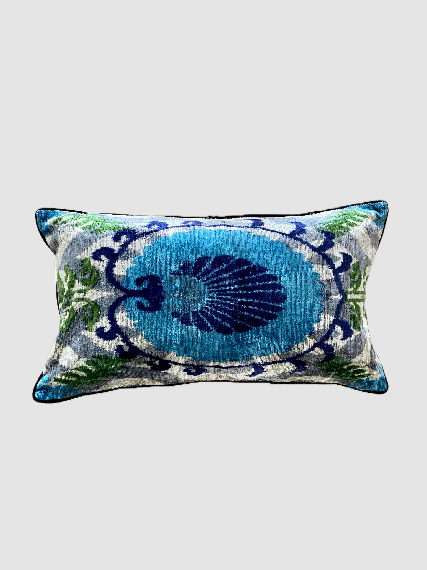 Peacock Silk/Velvet Cushion
