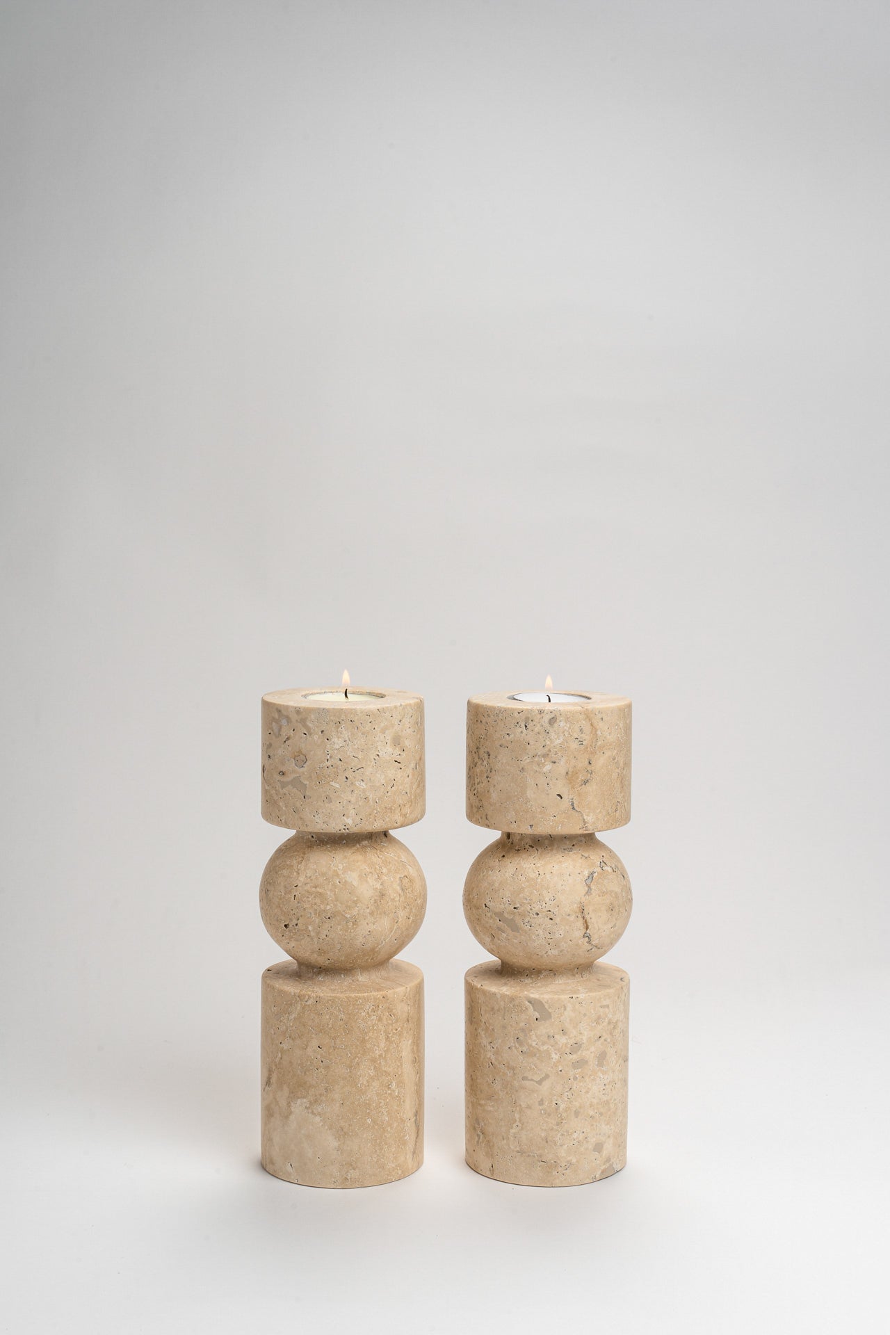 Kyoto Travertine Candle Holder - Tall